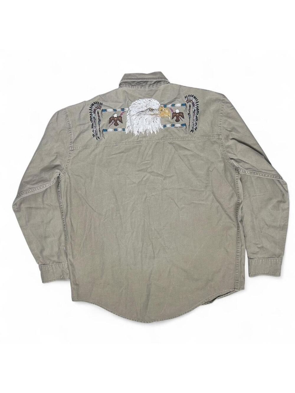 Janelle Thompson Vintage 90s USA Native American Hand Painted Western Shirt XL